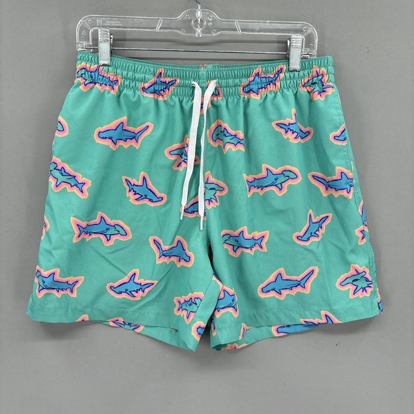 chubbies Other - Chubbies Swim Trunks Mens Large Green Shark Shorts 5.5" Lined Stretch Pockets